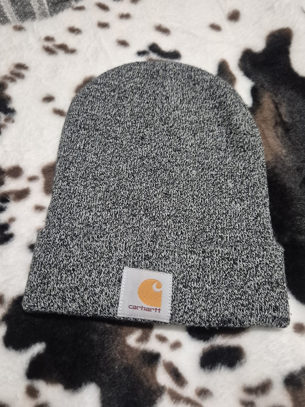 Carhartt Men's Or Unisex Black-White Knit Beanie..Size:Os